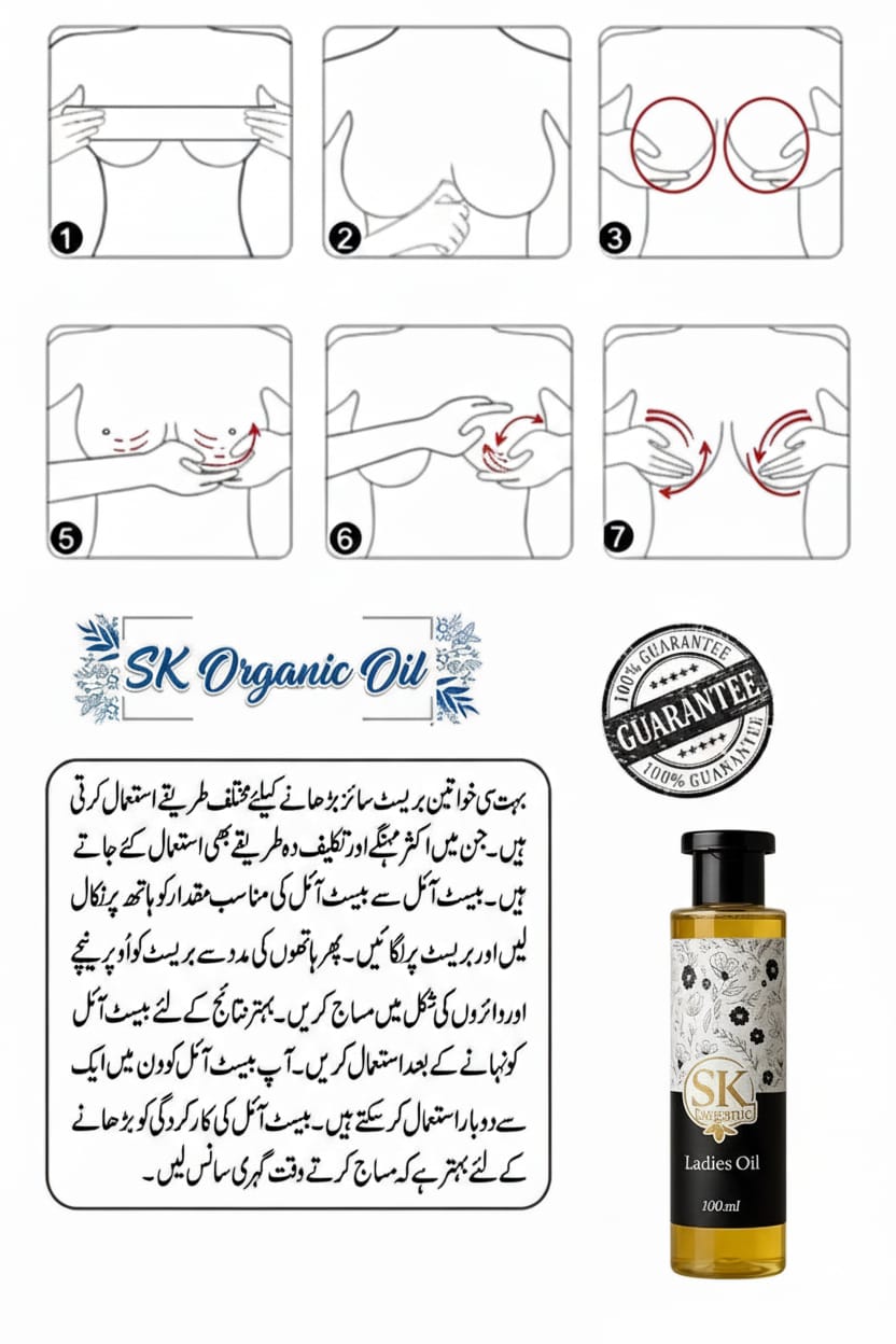 Sk Oil by Dr. Ayesha Zahra, natural skincare product bottle with label, placed on a white background.